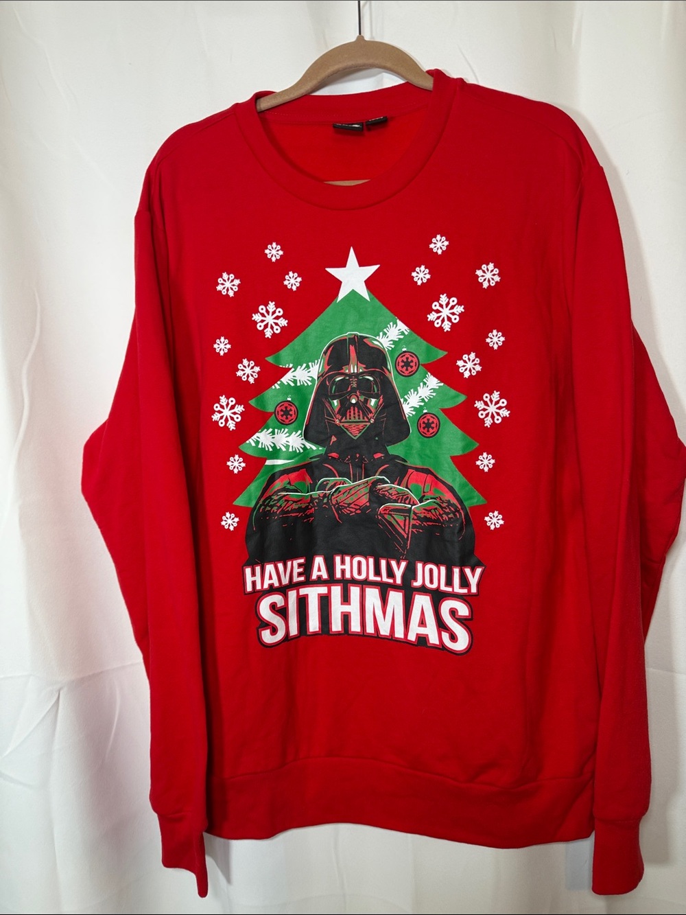 Star Wars Red & Green Sithmas Crewneck Sweater size L